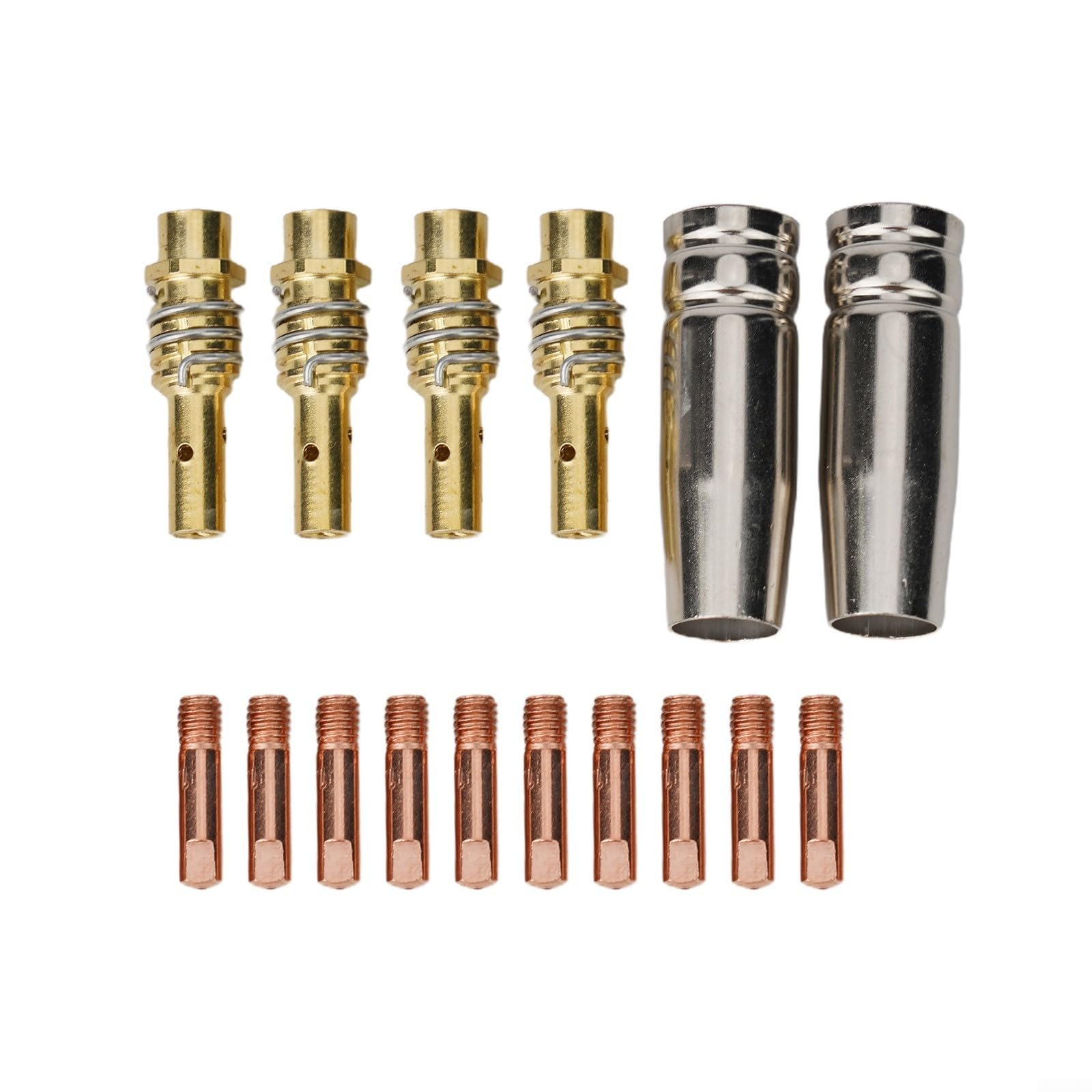 MIG Welding Kit di ricambio per sistemi di torce MB15 15AK, 16 pezzi, inclusi supporti per punte e ugelli in cinque misure standard (1,2 mm)