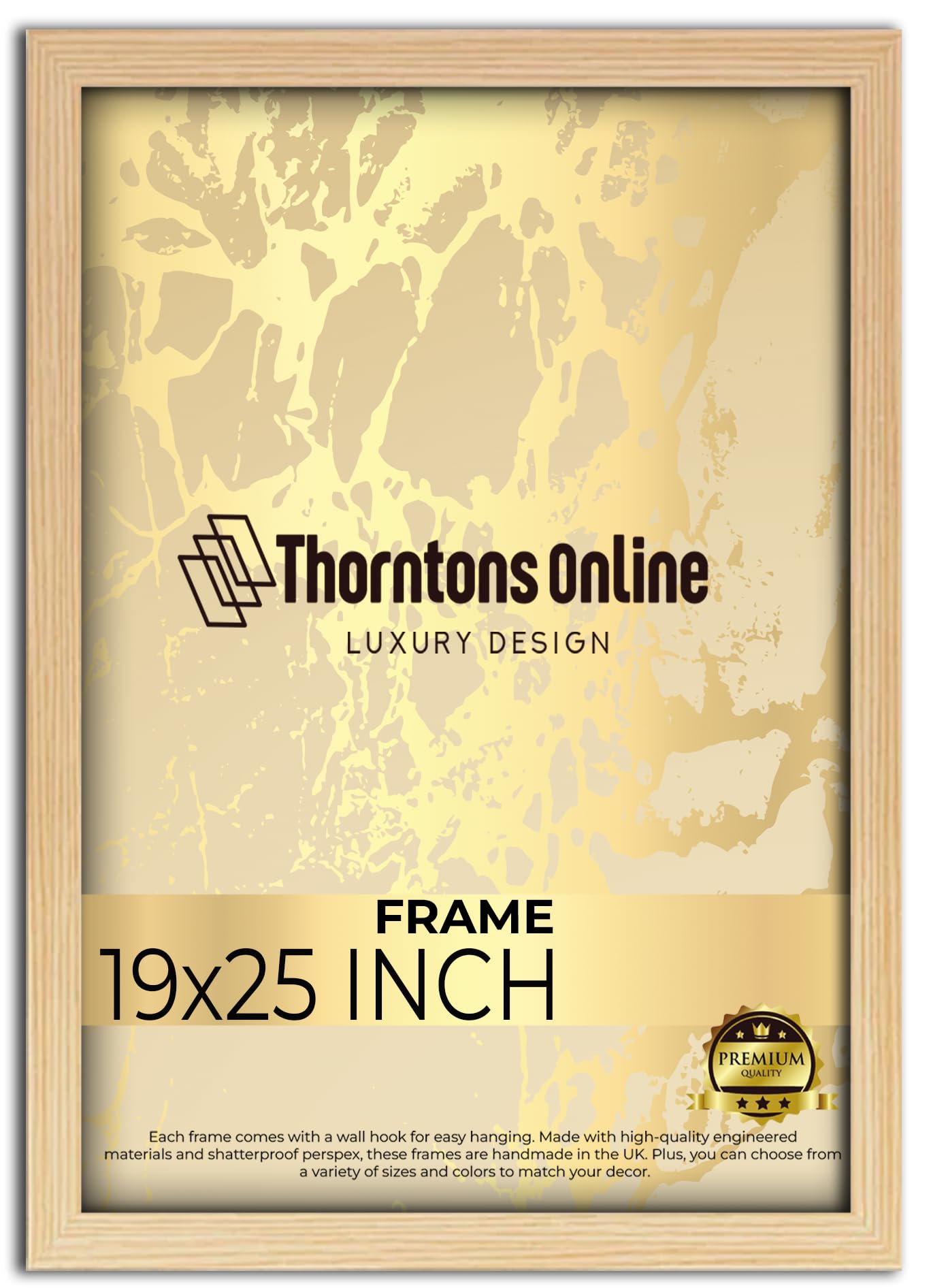 19x25 Inch Poster Picture Frame Pine (48.26x63.5) |Acrylic front| |mdf backing with both ways hanging hooks|Ideal for Artwork and Decor