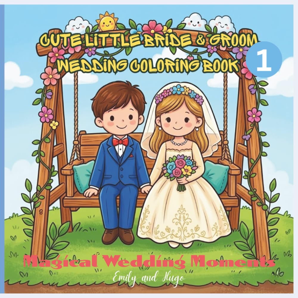 Cute Little Bride & Groom Wedding Coloring Book: Magical Wedding Moments
