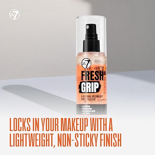 Miniatura 3 de W7 Fresh Grip - Spray calmante para fijar, fórmula bifásica hidratante con ácido hialurónico y vitamina E para una sujeción de maquillaje duradera,