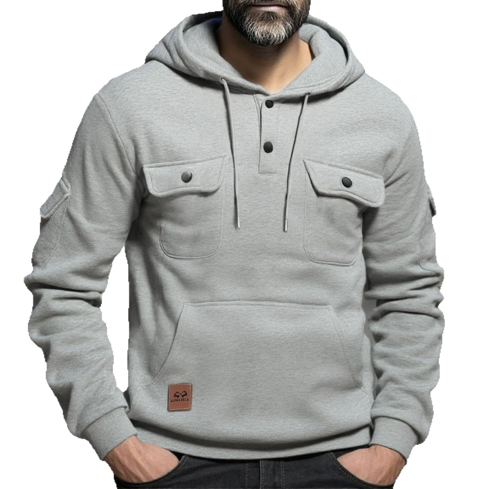 Felpa Uomo Con Cappuccio Maglioni e Felpe da Lavoro e Coulisse Hoodies | felpa pile, hoodies trekking, chic color block, con coulisse, con tasche leggera, vestibilità comoda, per autunno invernale