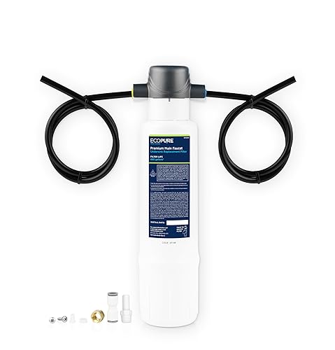 EcoPure EPWPFF - Sistema de filtración de agua para grifo principal para debajo del fregadero, certificado NSF para reducir el plomo, cloro,