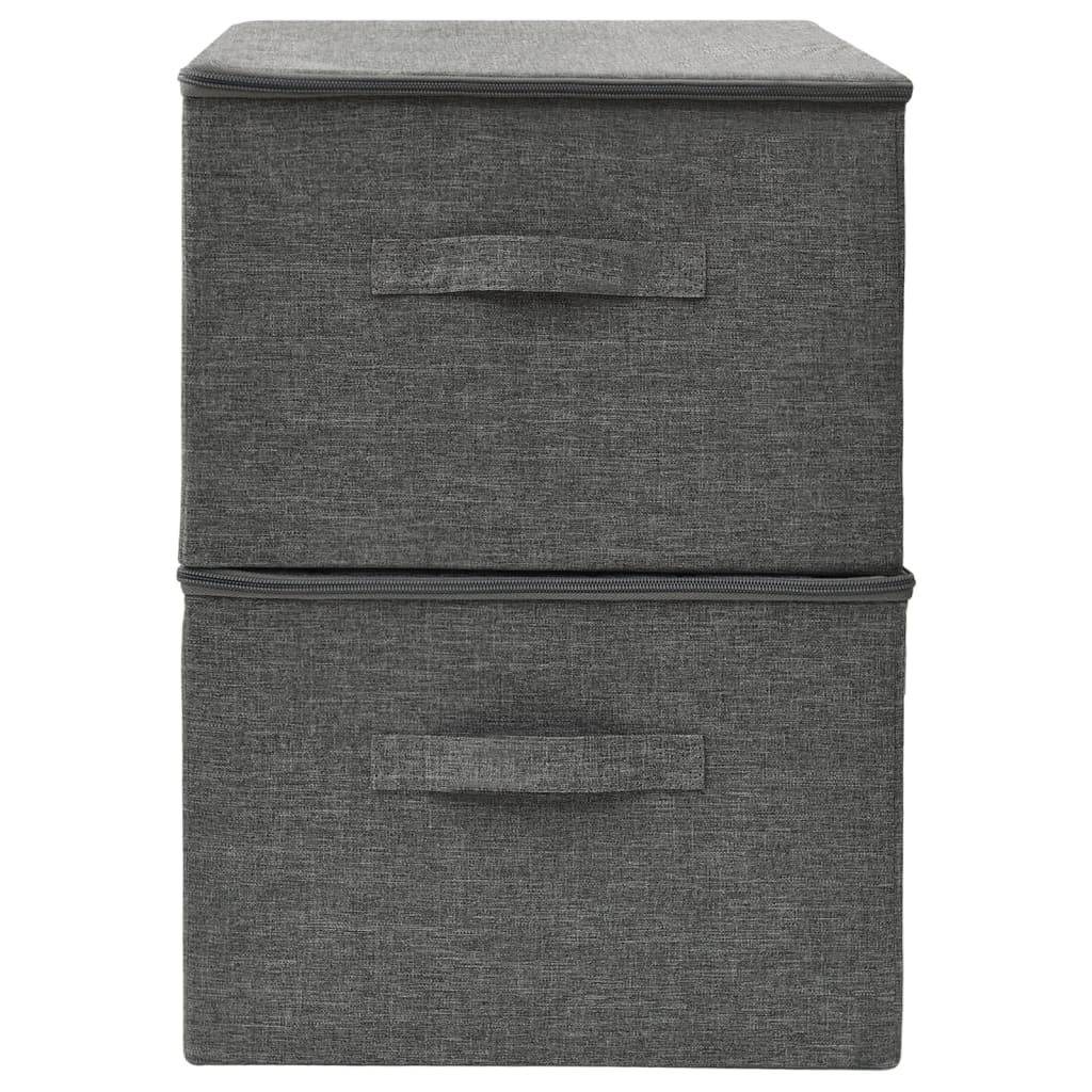 Aufbewahrungsboxen 2 Stück faltbar aus Stoff 43x34x23 cm Anthrazit, Kleiderschrank Organizer, Schminktisch Organizer, Aufbewahrung und Organisation, Organizer Schublade, Kiste