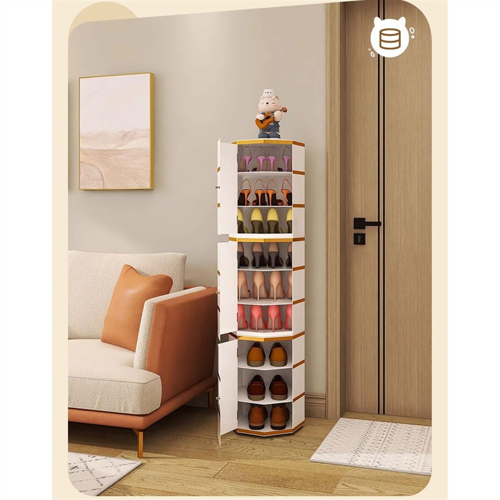 Amazon｜シューズラック 回転靴箱玄関玄関キャビネット床家庭用玄関