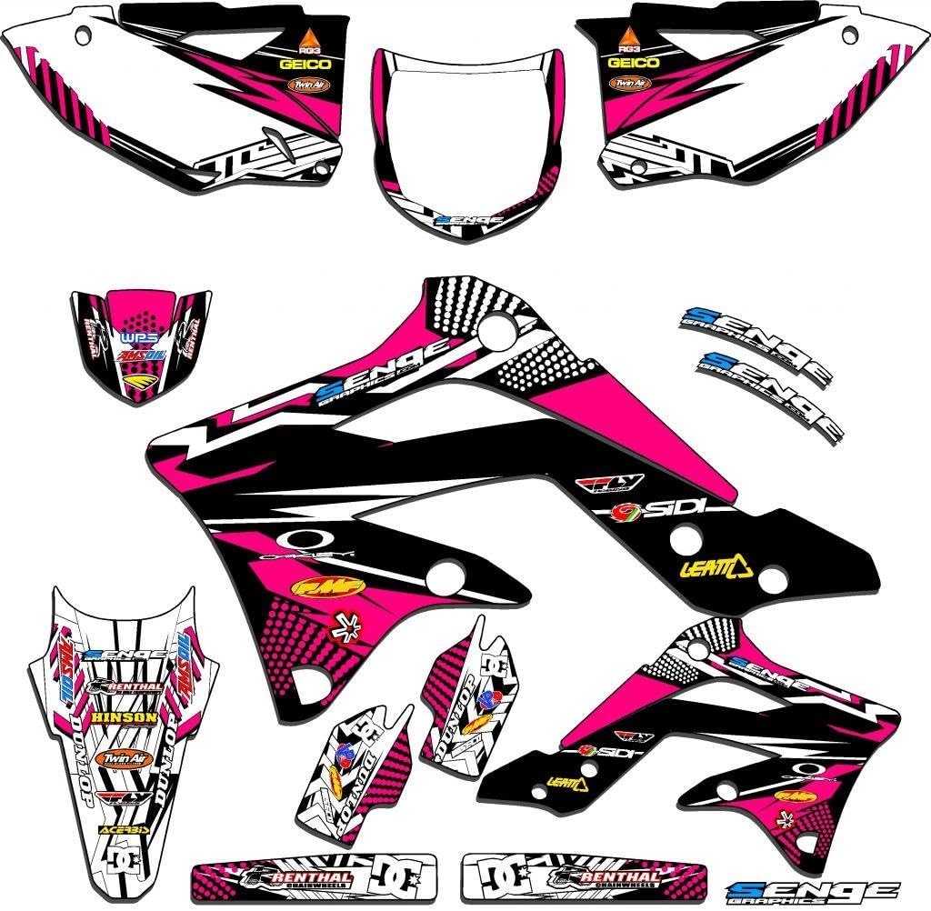2002-2009 KLX 110 Mayhem Black Senge Graphics Complete Kit Compatible with Kawasaki
