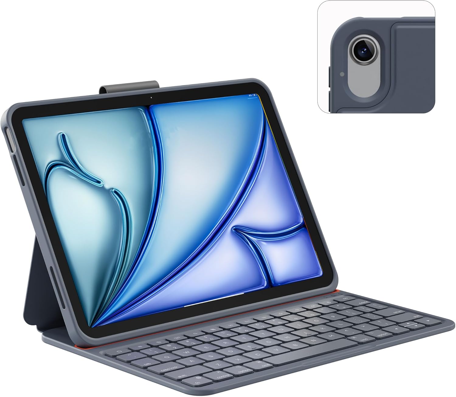 Case with Keyboard Compatible for iPad Air 11-inch/Air 5th 4th Generation: Wireless Magnetic Stand Rechargeable Keyboard with Pencil Holder for Air 11" M3/M2 (2025/2024), Air 5/Air 4 Grey