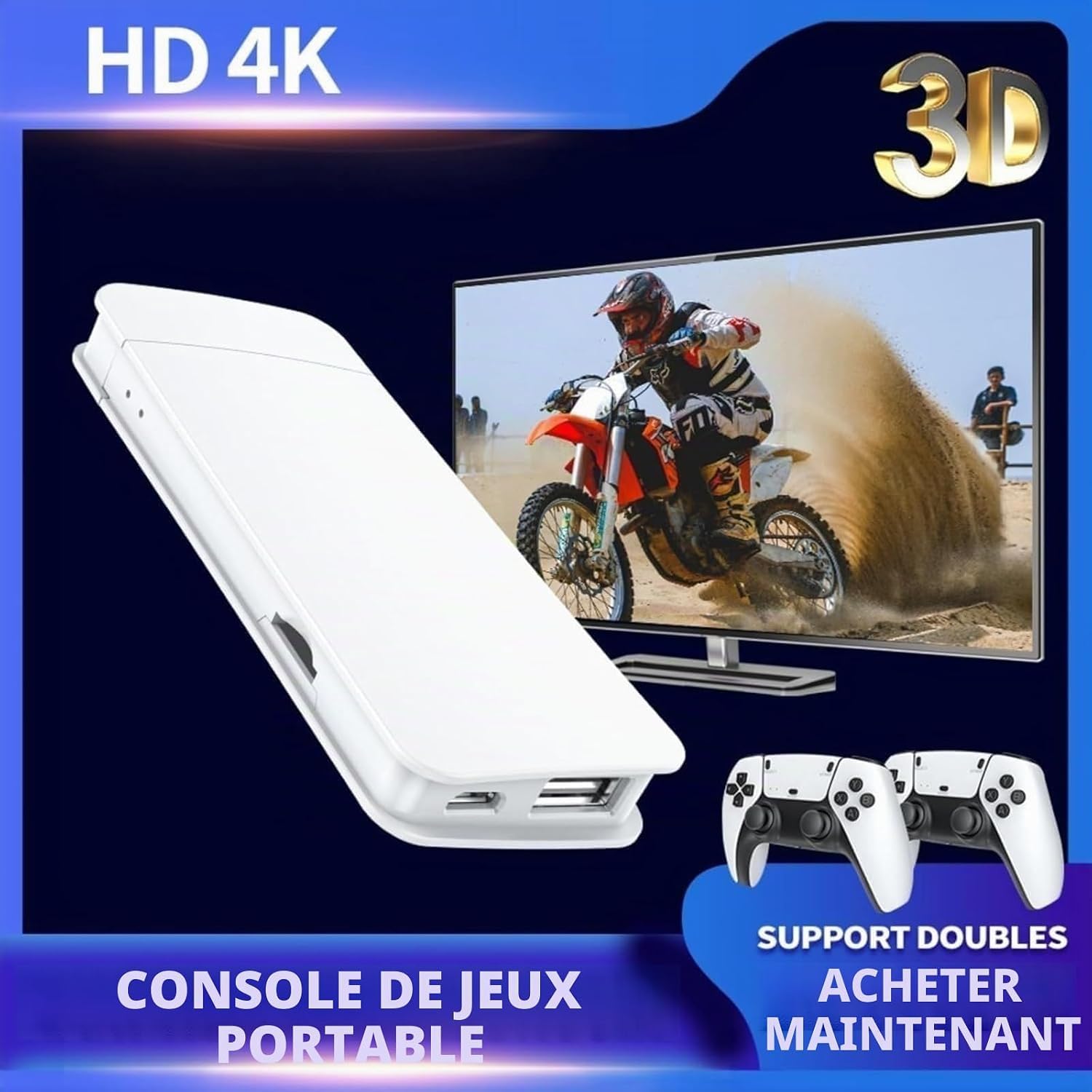 Console de Jeux vidéo 4K Mini avec Deux manettes sans Fil, Connexion HDMI 4K Haute définition à la télévision, Plus de 20 000 Jeux intégrés, Stockage de 64 Go