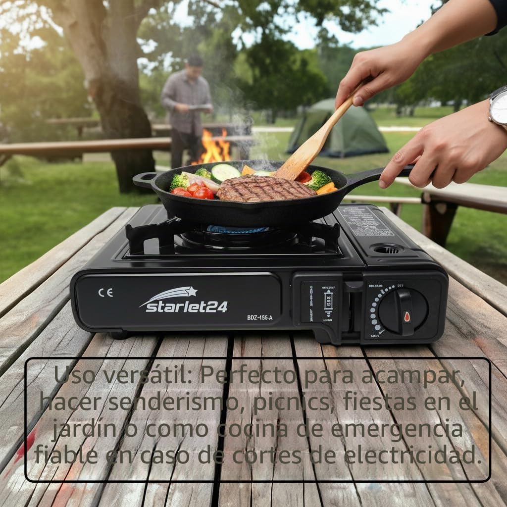Starlet24 - Hornillo de Gas Compacto para Camping