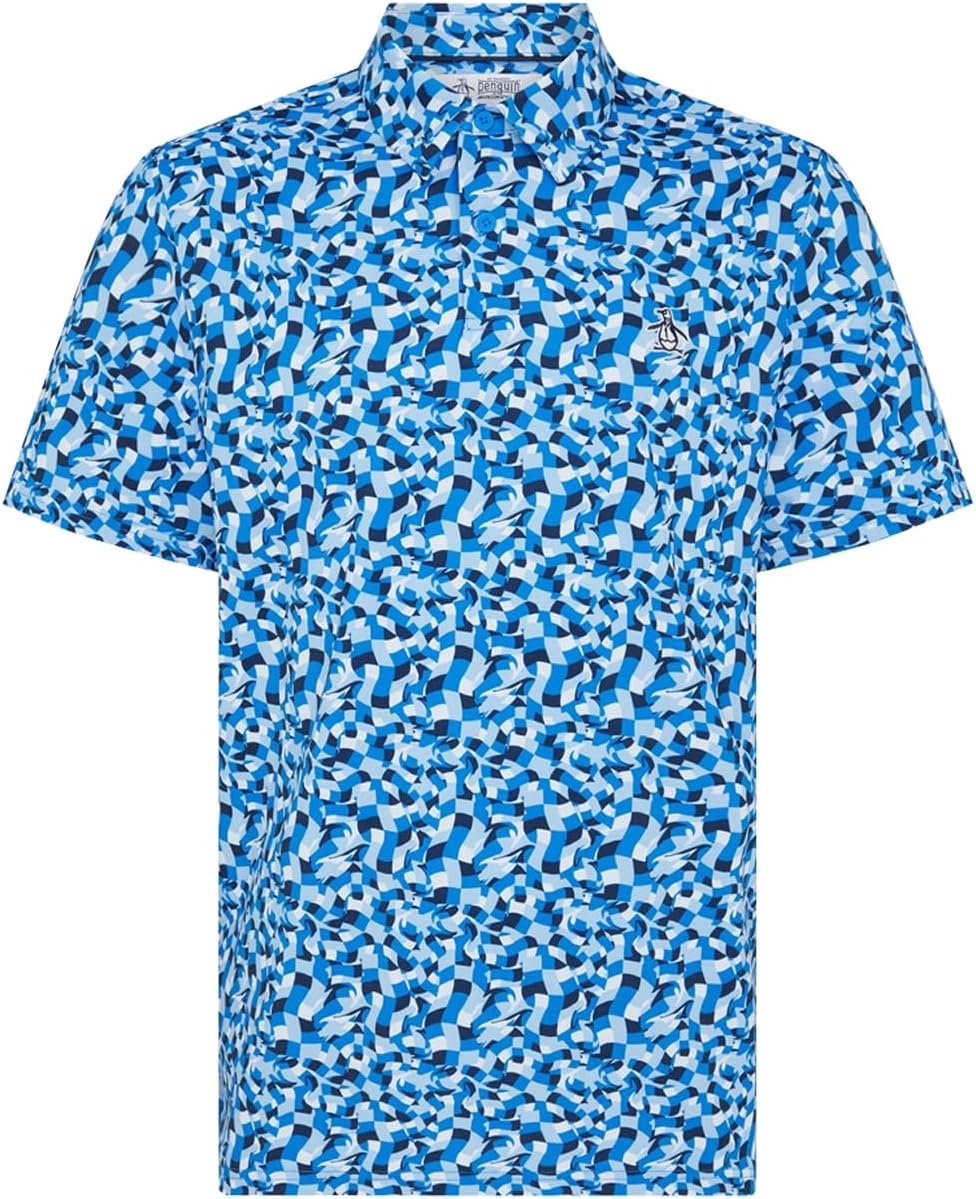 Penguin Original Men's All Over Print Underwater Mosaic Golf Polo Shirt