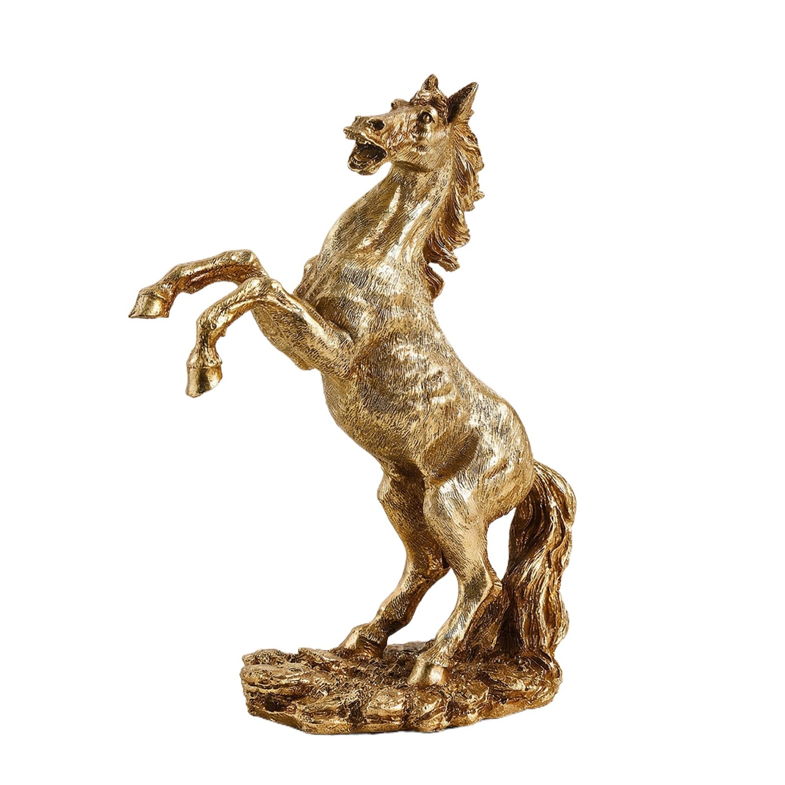 YXCQHZM Horse Resin Desk Ornament - Standing Horse Resin Statue - Fighting Horse Sculpture for Home Decor Art Figurine Decorative Animal Ornament