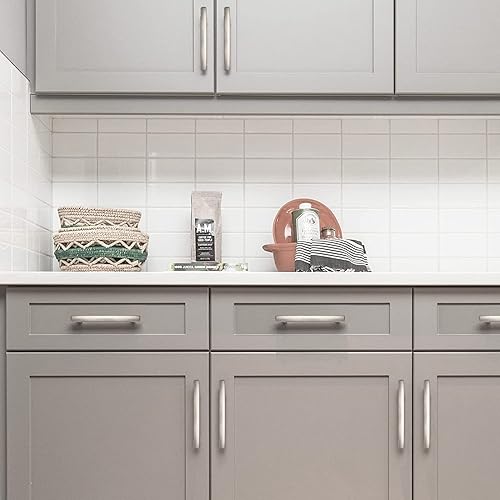 Miniatura 7 de homdiy LS1003BSS LS1003BSS - Paquete de 5 manijas para gabinetes de cocina, tiradores de gabinete de 3 pulgadas, herrajes para muebles y cajones