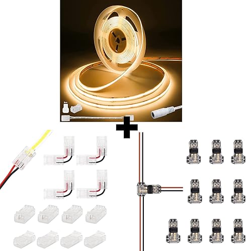 PAUTIX COB - Tira de luz LED 3780 LED, 24 pies/24.6 ft, blanco cálido 2700 K, CRI90+ súper brillante alto lúmenes, material sin plomo 24 V, cinta