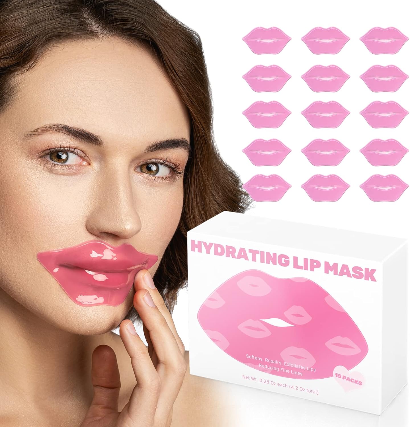Collagen Lip Mask, Moisturising Lip Mask for Dry Lips and Lip Wrinkles