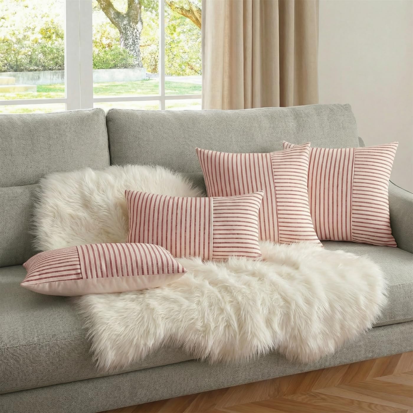 YCOLL Kerst Kussens 60x60 Set van 2 Decoratieve Kussen Hoezen Bank Bed