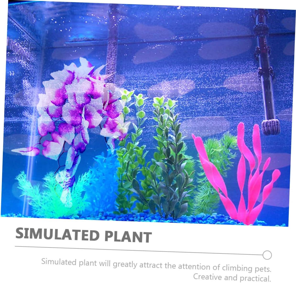 Mikikit 8pcs Decorative Faux Reptile Plants Realistic Terrarium Accessories for Reptile Habitat for Lizard Snake and Aquatic Environments Natural Look Climbing Support