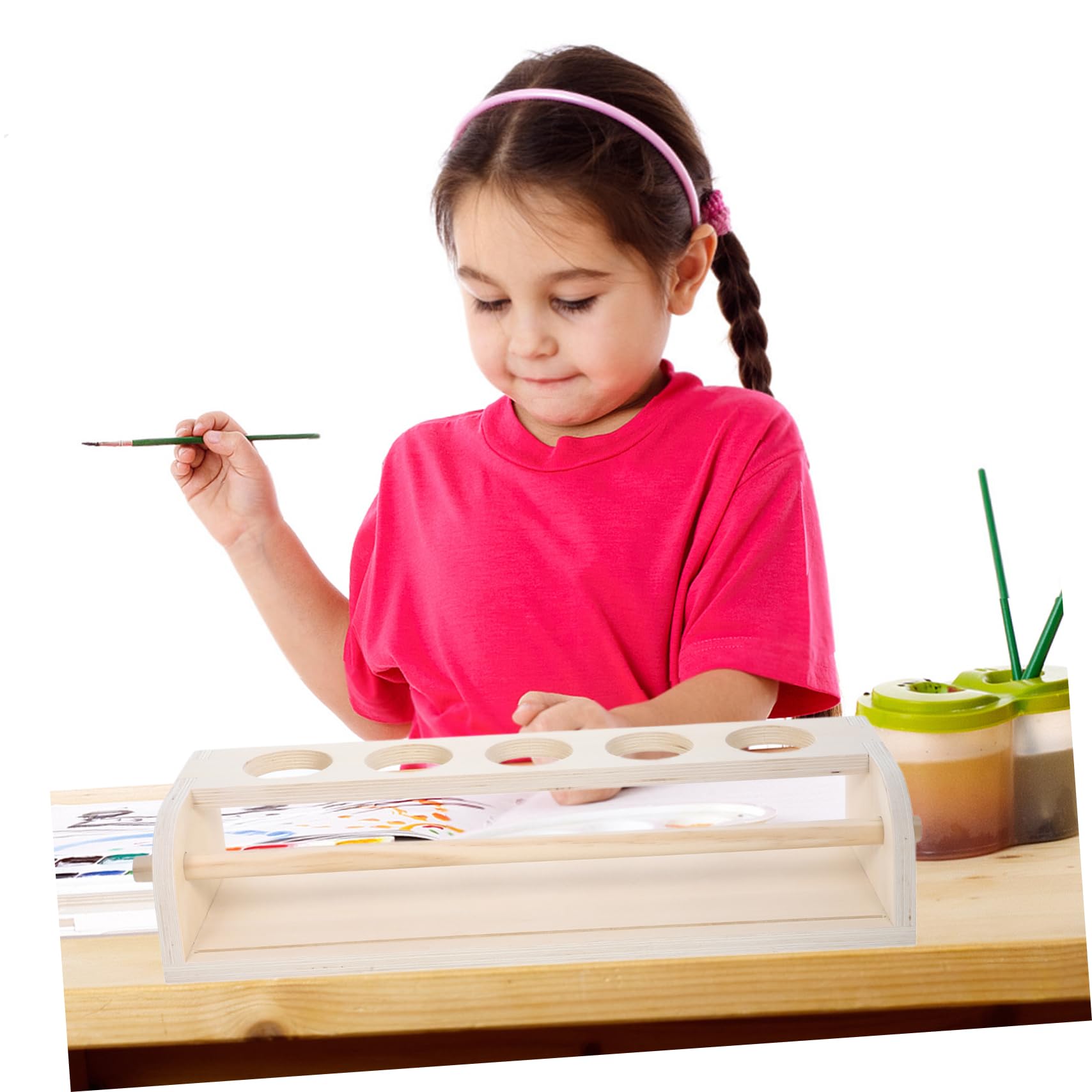 NUOBESTY Cavalletto in Legno Multifunzionale per Rotolo di Carta da Disegno, Risparmio Spazio, per Attività Creative e Schizzi dei Ragazzo Ragazza