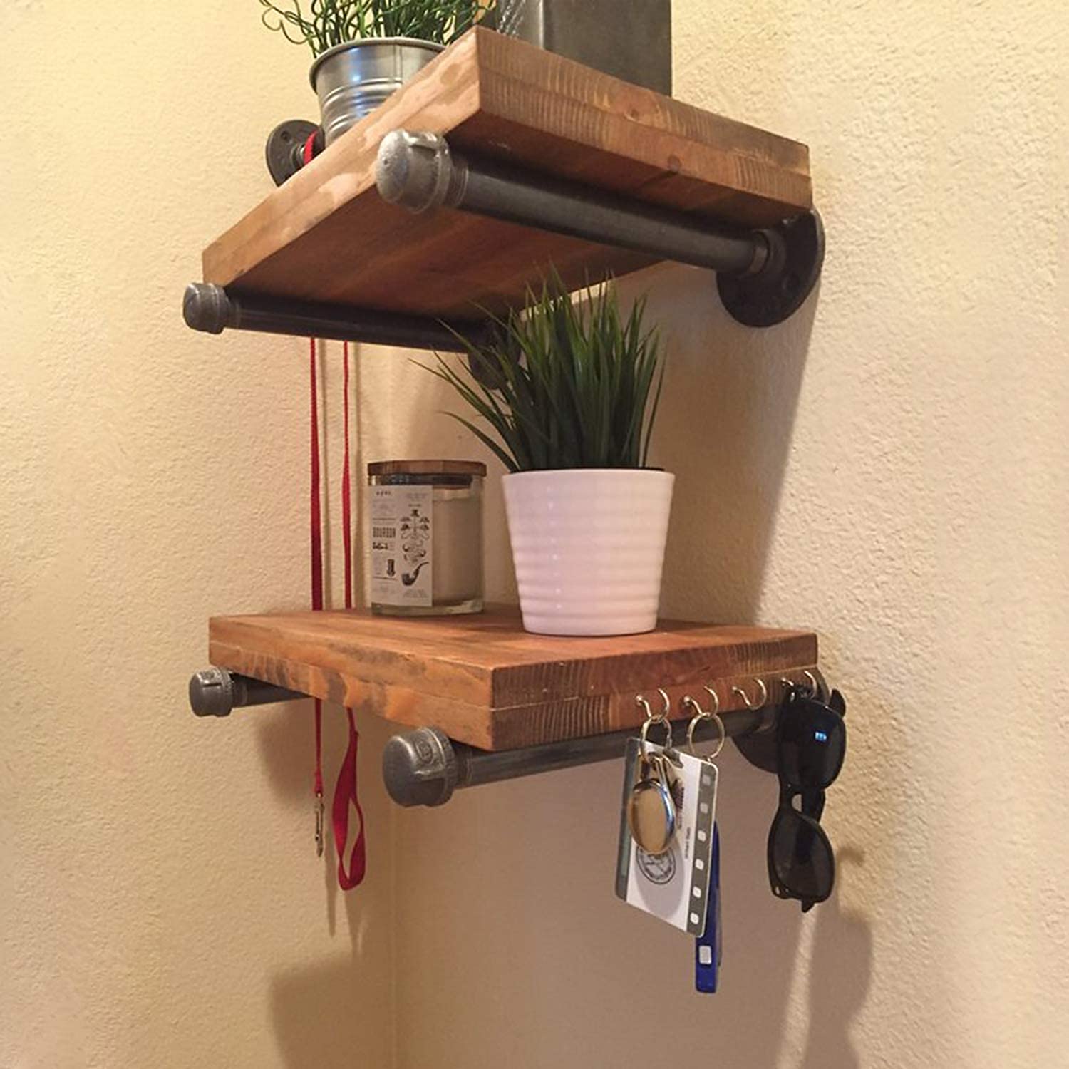 Acrux7 4Pack 12 Inch Wall Mount Clothing Rack Industrial Pipe Clothes