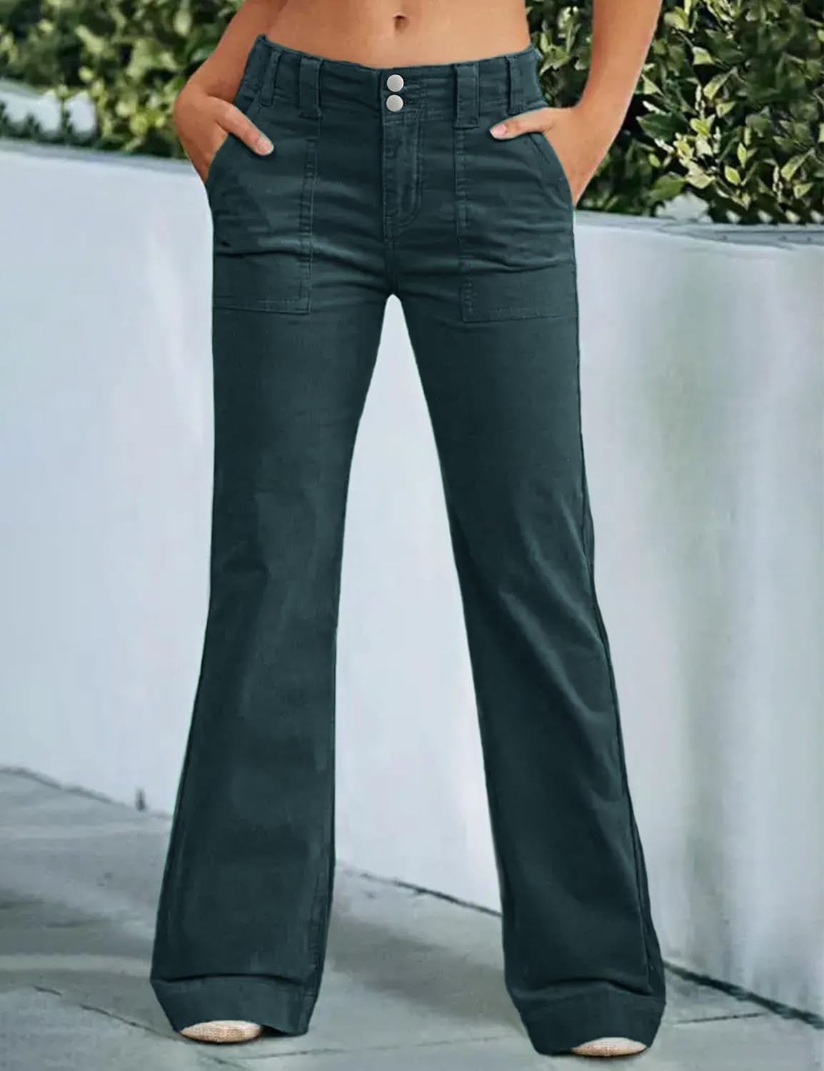 C.O.Z.Y Mid Rise Jeans for Women Wid Leg Straight Leg Flare Pants Trendy