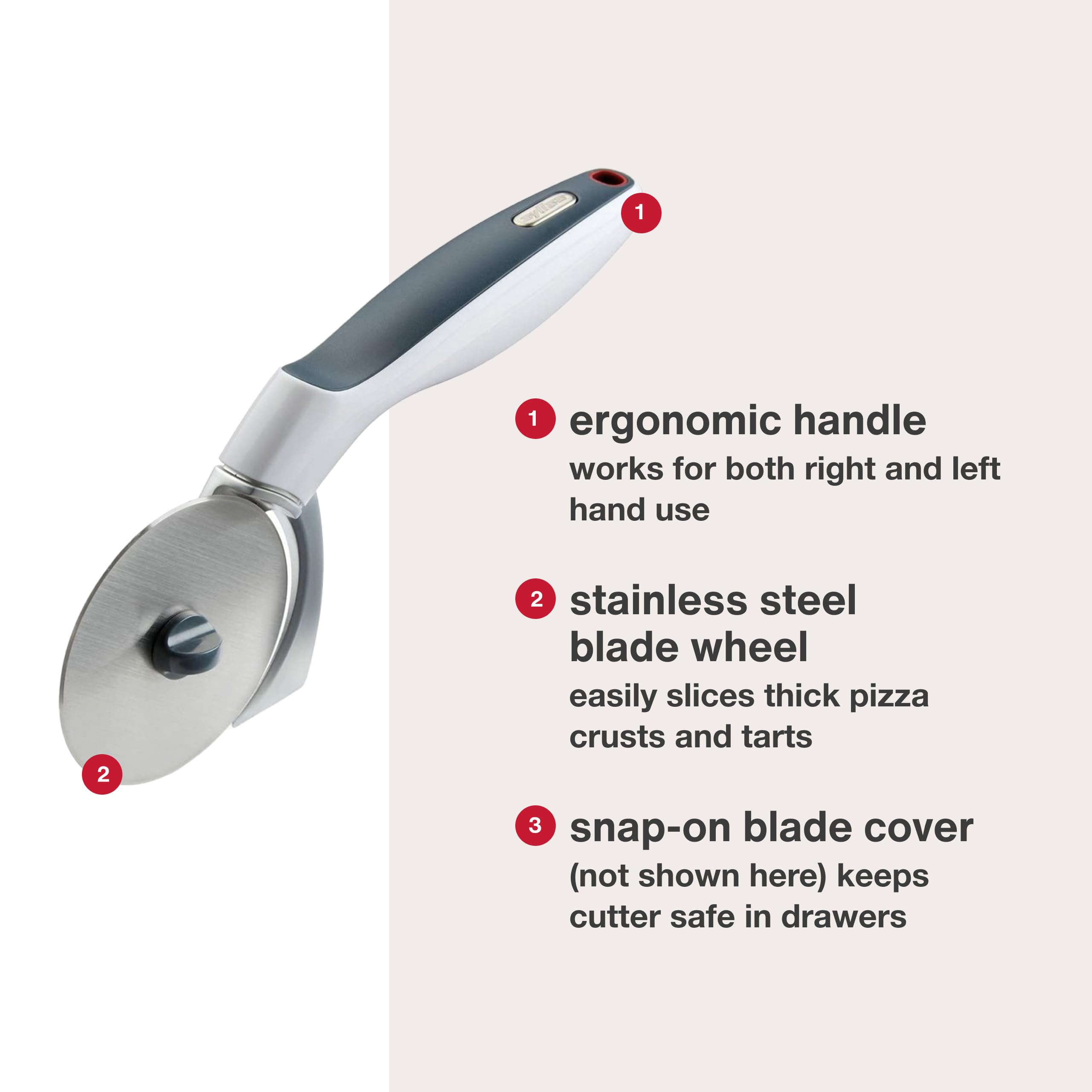 Zises Cutter Snapklik.com : ZYLISS Sharp Edge Pizza Cutter