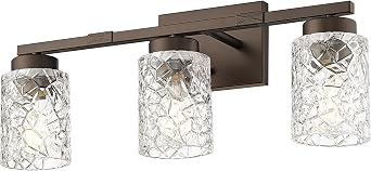 Emliviar 3 Light Vanity Wall Sconce, Farmhouse Bath Wall Lantern Fixture for Mirror Bedroom Living Room Bedroom Hallway, HE294B-3W ORB