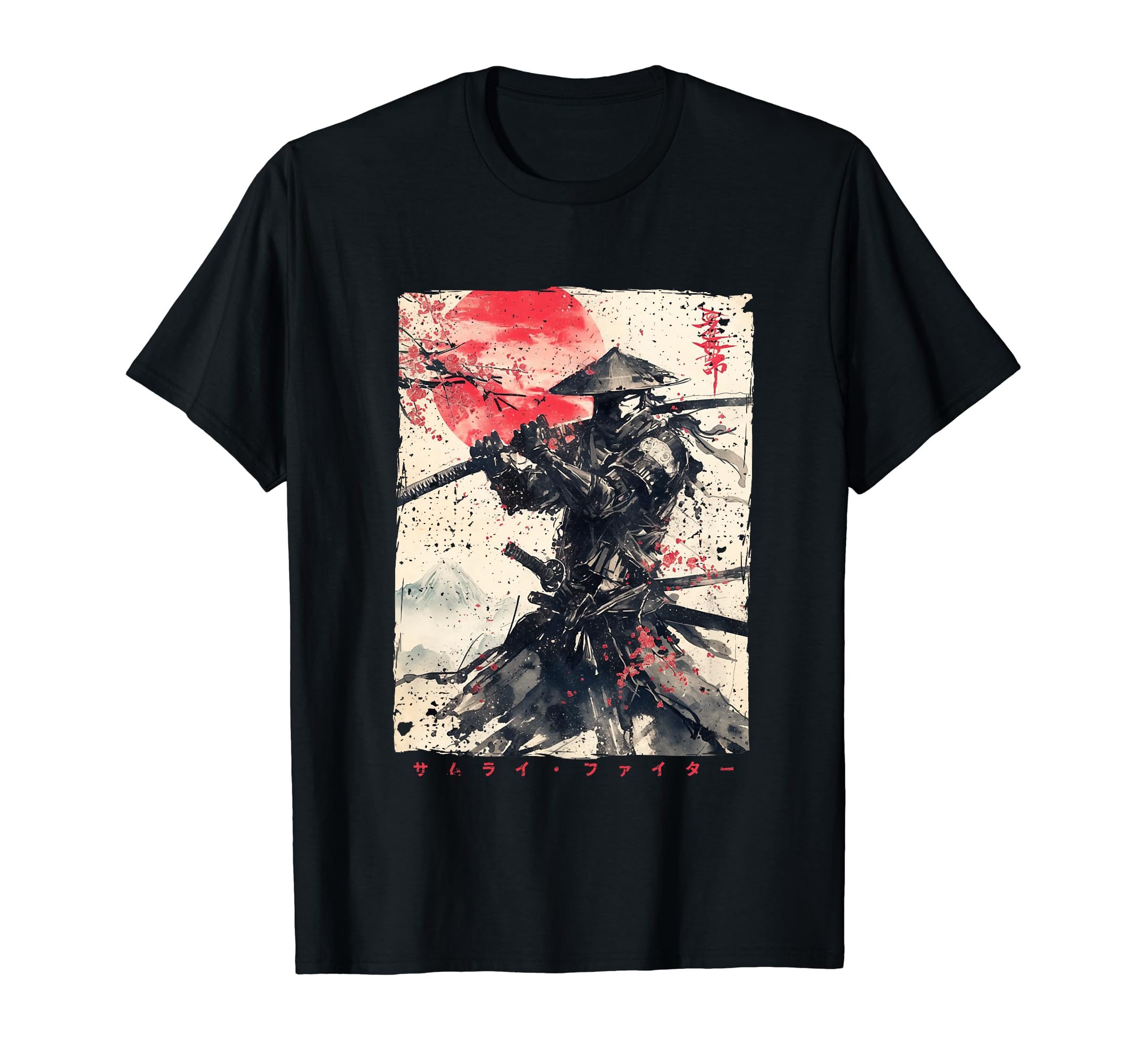 Japan Samurai Warrior Fighter Ukiyo Ink Artwork Samurai T-Shirt
