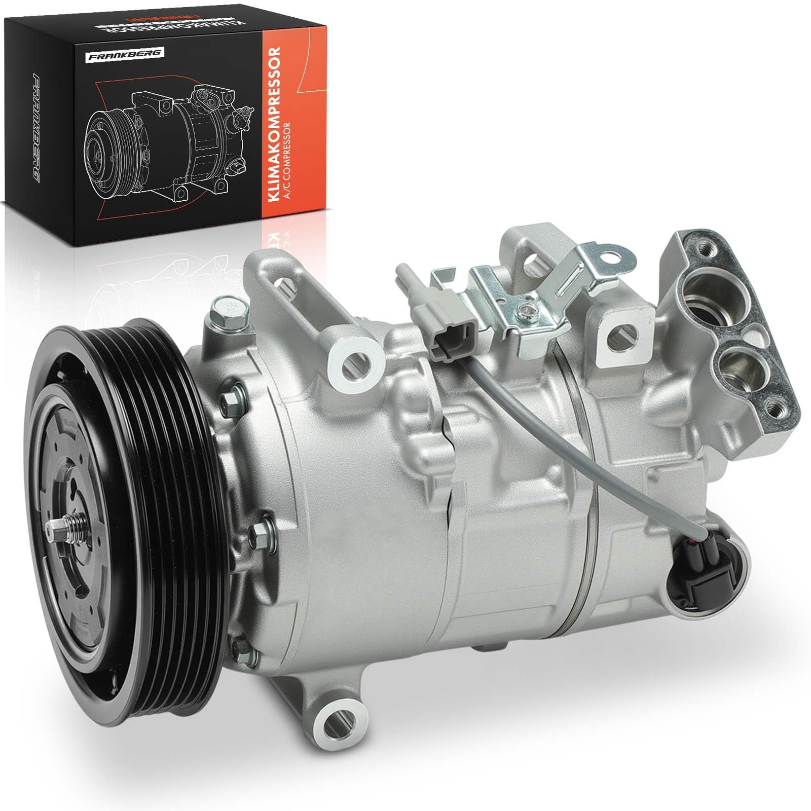 Air Conditioning Compressor with Clutch Compatible with Meg.ane III Grandtour KZ0/1 Meg.ane III Hatchback B3 BZ0/1 Scénic III JZ0/1 Replace# 8200939386, Includes Oil Pre-Tyred