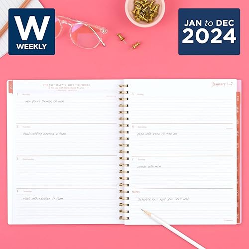 Miniatura 2 de Cambridge Agenda semanal y mensual 2024, 8-12 x 11 pulgadas, grande, Cher (1676-905-24)