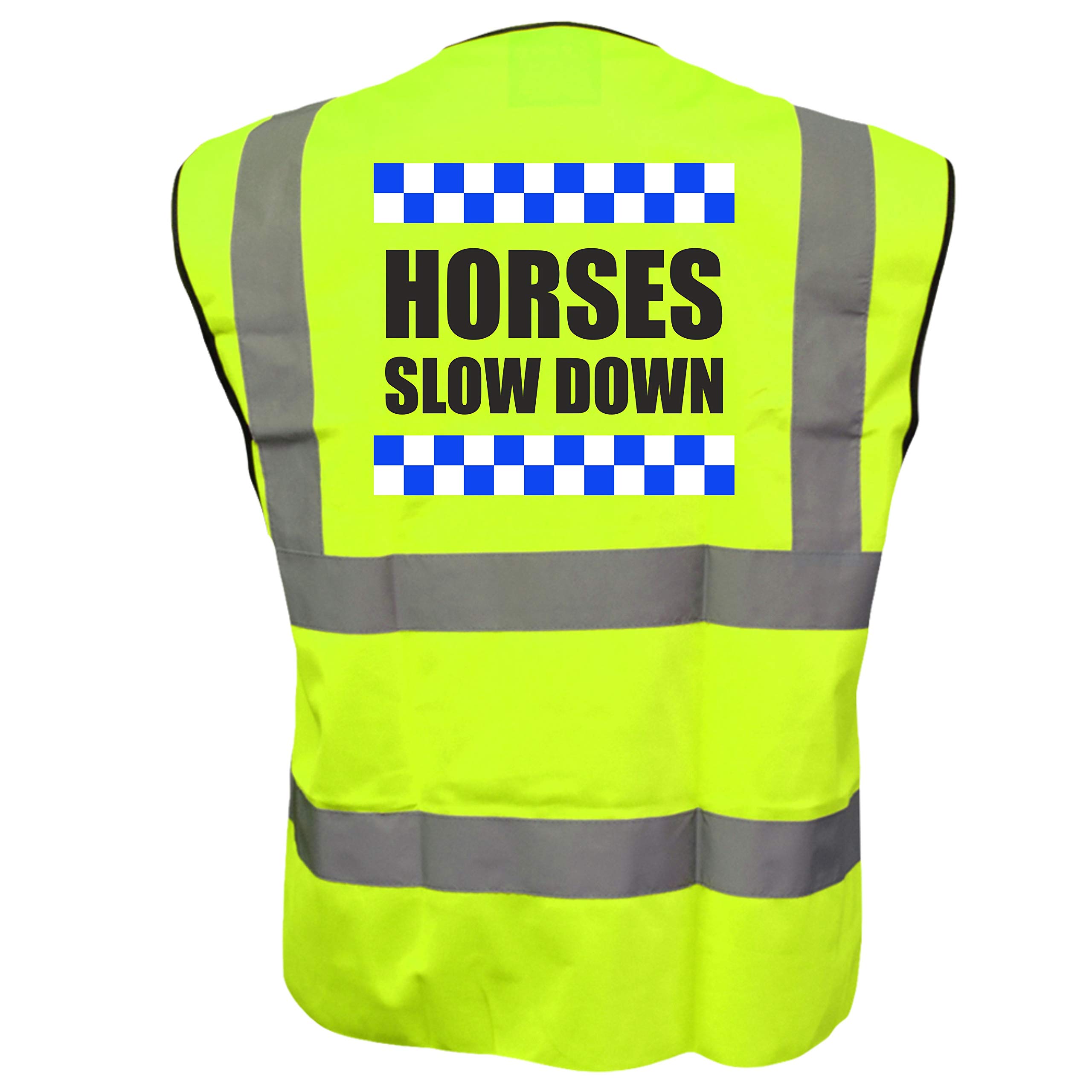 Buy Equestrian SILLITOE HORSES SLOW DOWN Hi Viz Vis Vest Horse Riding