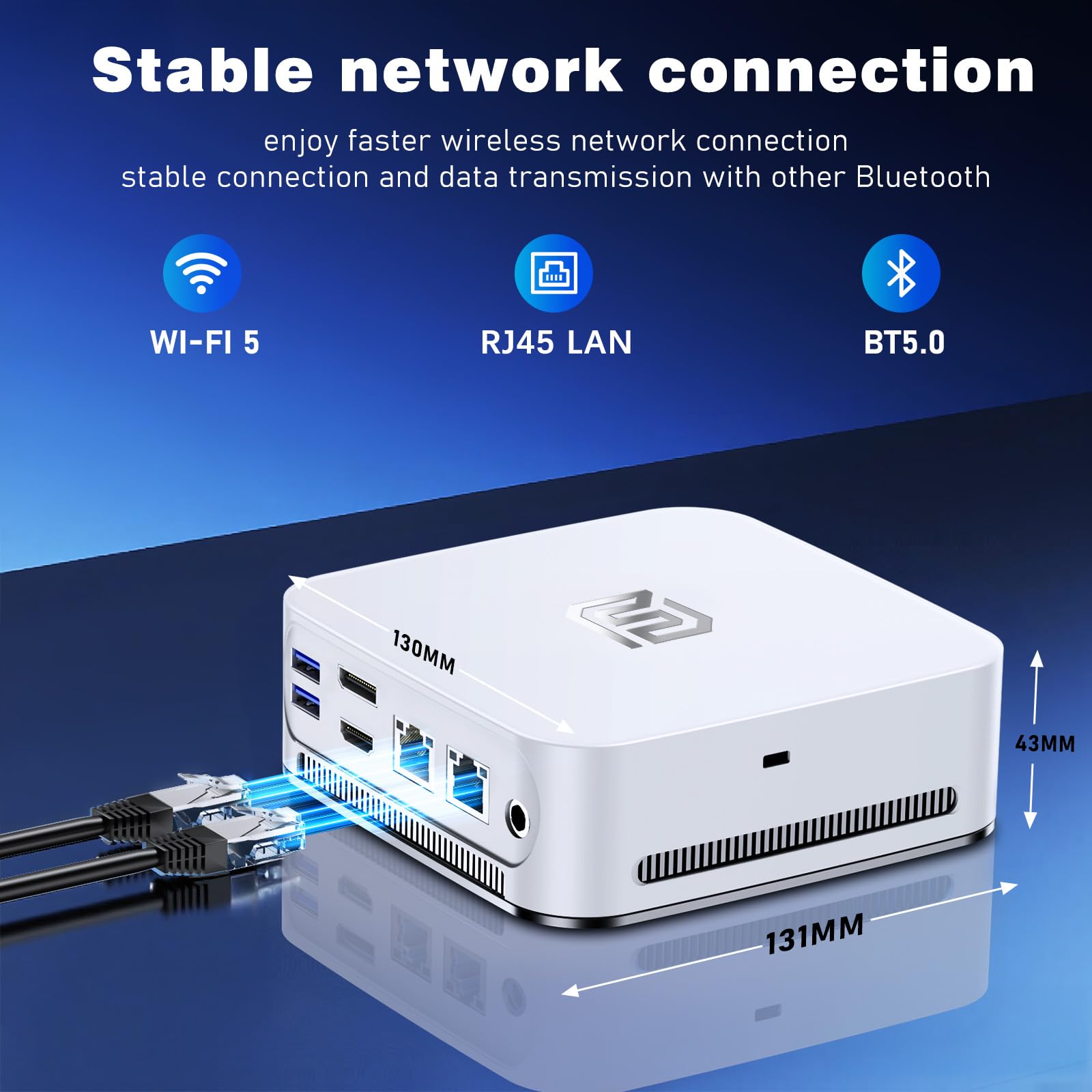 FUNYET Mini PC Laptop,Win 11 Pro, 16 GB de RAM DDR4, SSD de 512 GB, procesador N95 (hasta 3,4 GHz), HDMI + DisplayPort/RJ45 x2/WiFi/Bluetooth 5.0/USB 3.2, Compatible con Pantallas 4K, Blanco