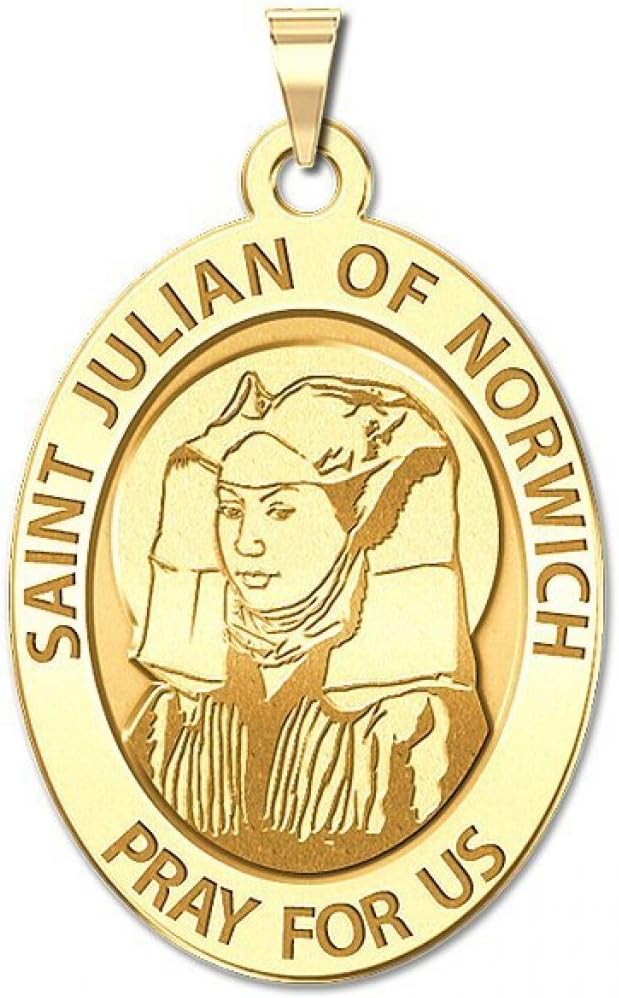 PicturesOnGold.com Saint Julian of Norwich Religious Medal - 3/4 Inch X 1 Inch - Sterling Silver - Image 2