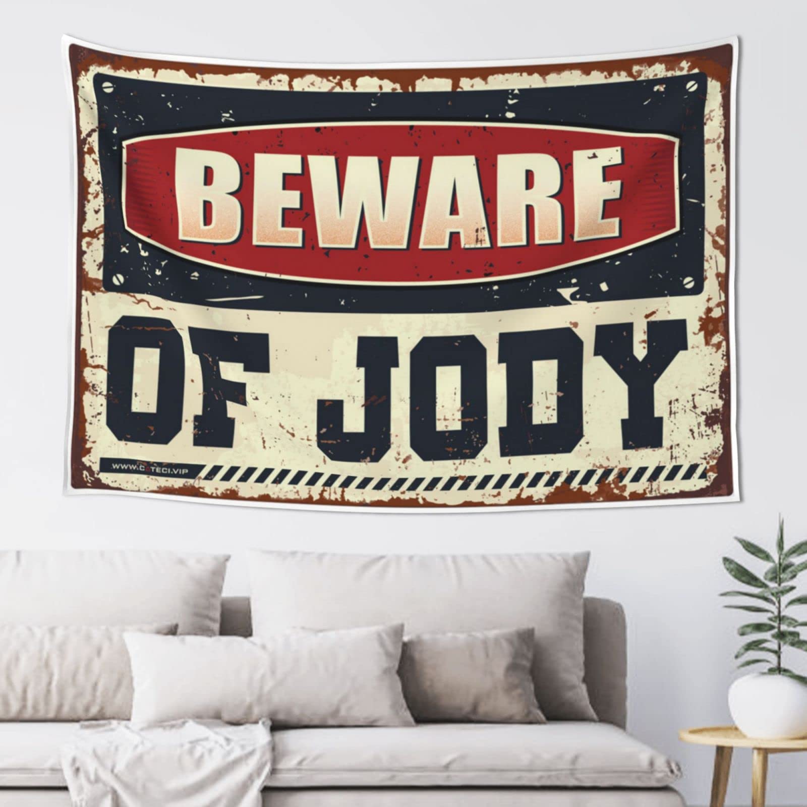 Pravoxi Men's One Color Home Decor For Beware Of Jody Tapestry Bar Stuff For Man Cave Backyard Bar Decor(100X150cm)