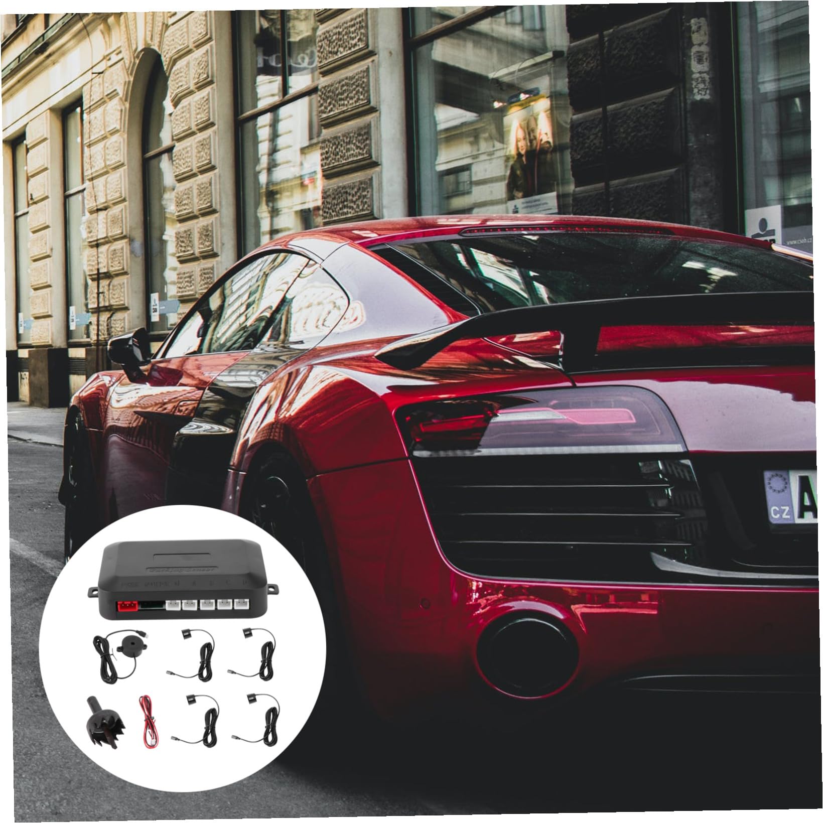 Cabilock Sensori di Parcheggio Auto con 4 Sensori Abs Nero, con Doppia CPU e Chipset Avanzato per Rilevamento Oggetti Piccoli, per Parcheggio e Retromarcia