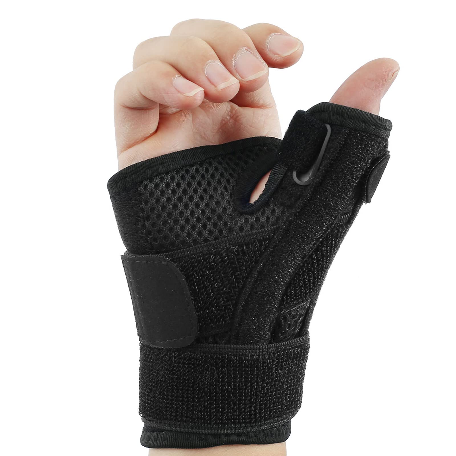 Wrist Thumb Supports Splint Brace Hand Support, Adjustable Straps Finger Guard for Carpal Tunnel Syndrome, Arthritis, Tendonitis, Hand Sprains, Thumb Immobilizer 1 size fit Left/Right Hand