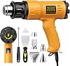 SEEKONE 2000W Professional Hot Air Gun 50℃- 600℃ Variable Temperature Control with 2-Temp Settings, Overload Protection, Double Heating Wire Fast Heating, 7 Accessories for Shrinking PVC