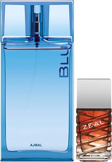 Ajmal Blu EDP Aquatic Woody Perfume 90ml for Men and Zeal EDP Aquatic Woody Perfume 100ml for Men FREE