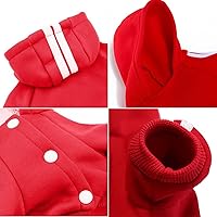 Vista 4 de Traje para mascotas – Lindo suéter con capucha para perro, ropa de invierno, pijama de 4 patas, rojo para cachorros, perros pequeños, medianos