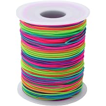 Senkary 0.8 mm Rainbow Elastic String Cord Stretchy Bracelet String Beading Thread for Jewelry Making and Bracelet Making, 109 Yards