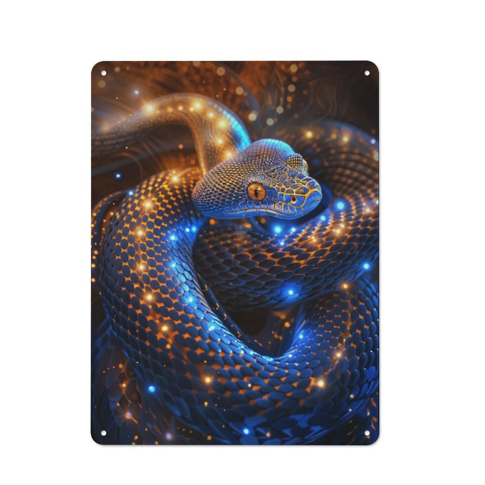 Junmoney Cosmic Celestial Snake Vintage Tin Sign 40X30cm With For Garage Wall, For Kitchen And Home Bar Decor, For Living Room And Hallway Decor