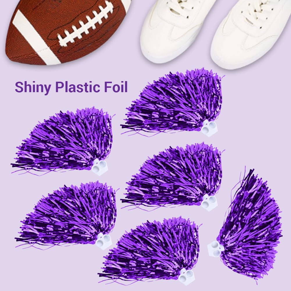 Cheerleading Poms, 6 pz Pom Pom per Feste Sportive Viola