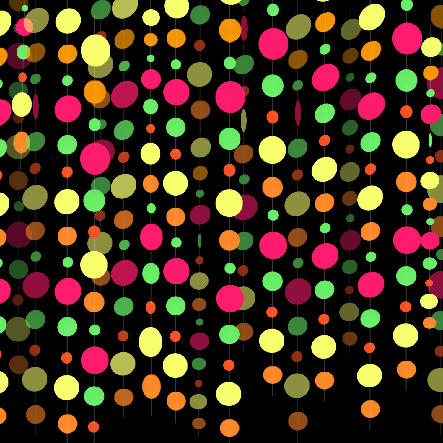 Amazon.co.jp 454ft Neon Streamer Paper Glow Party Garland Hanging