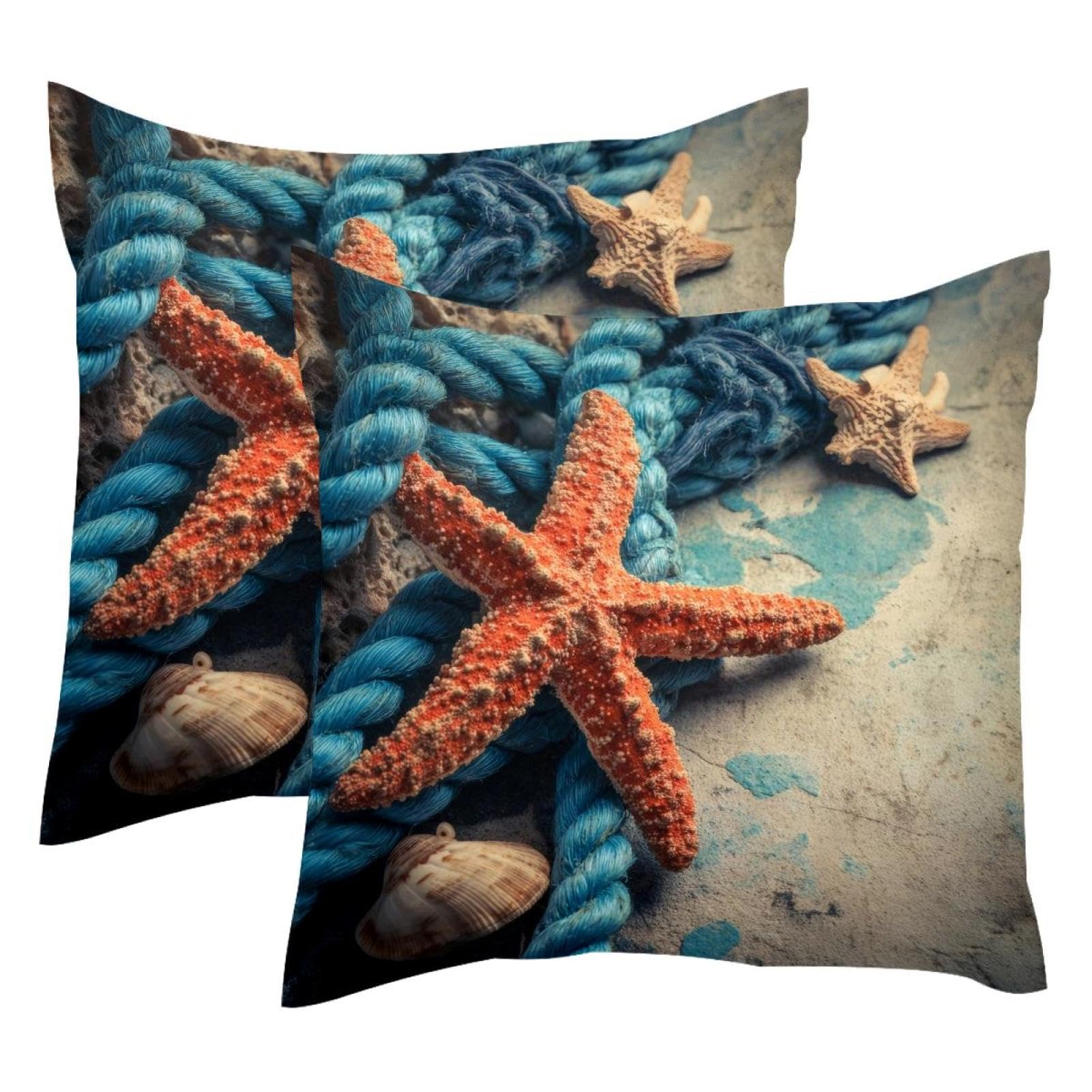 Fundas de cojín de terciopelo premium con estrellas de mar