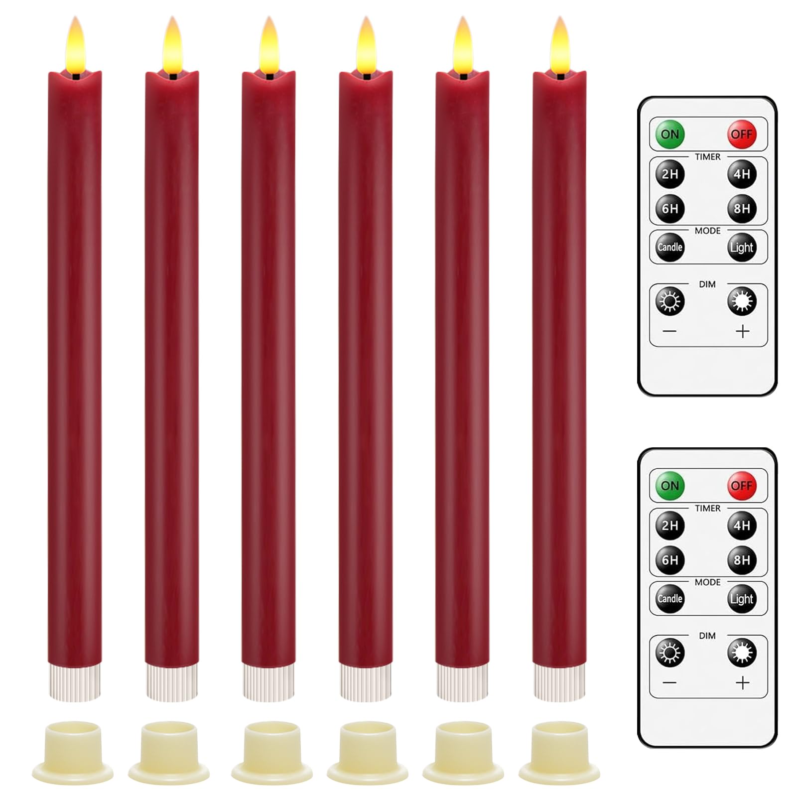 Candele LED Con Vera Cera Tremolanti - 3 Pezzi Con Telecomando E Timer Dimmerabile - Sicure E Decorative Per Casa E Feste