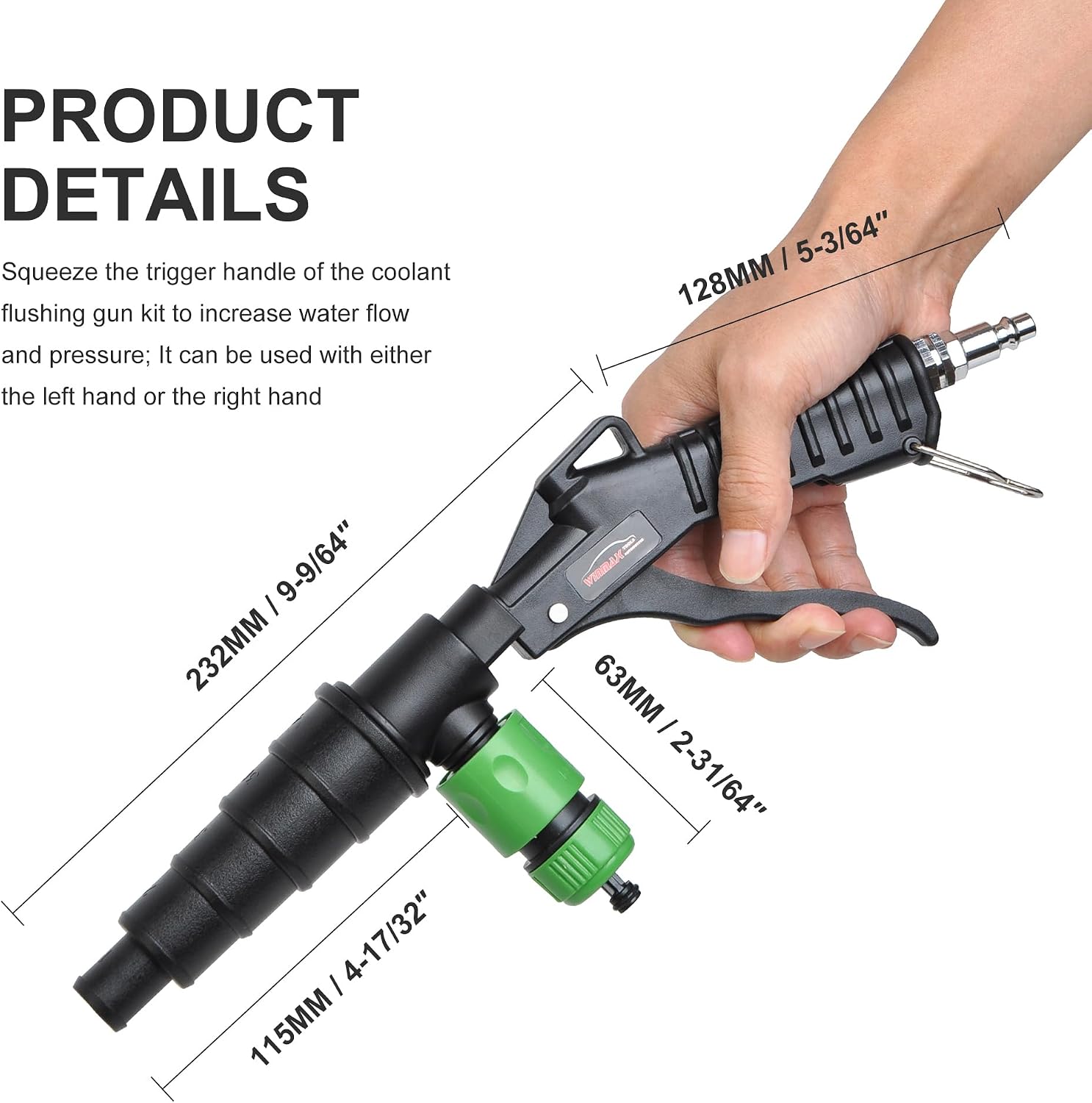 Coolant System Flush Gun, Black Cooling System Coolant Hose Radiator Tool