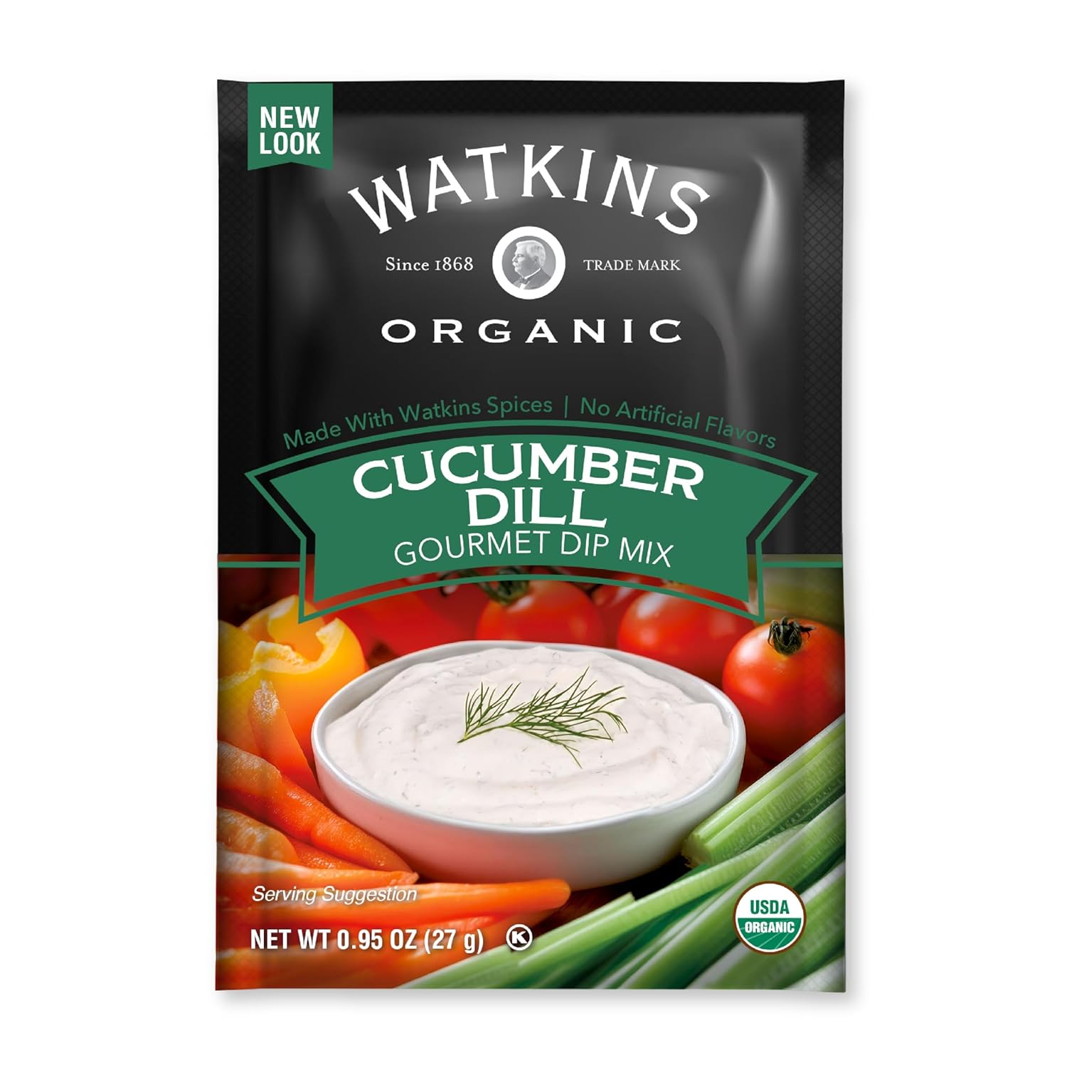 Watkins Organic Gourmet Dip Mix, Cucumber & Dill,0.95 Ounce (Pack of 12)