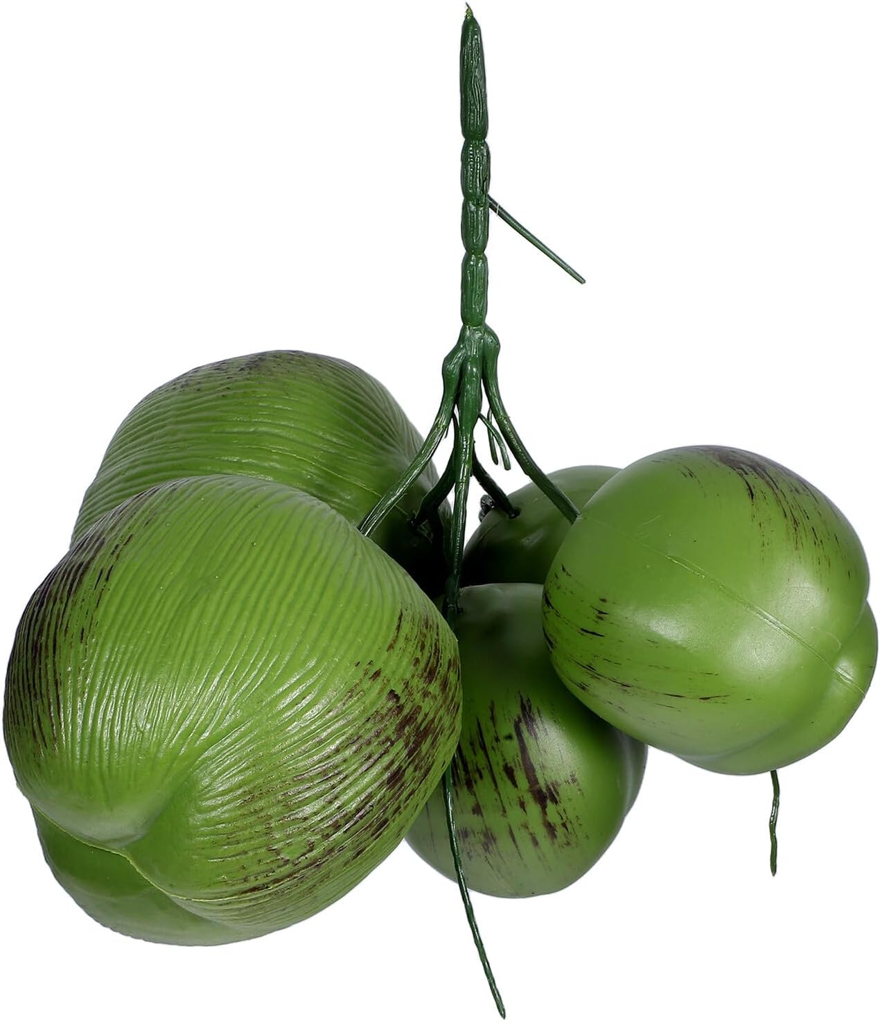 TIDTALEO Artificial Coconut Fruit Decoration, 5pcs Hawaiian Luau Party Prop, Realistic Fake Hanging Coconut for Tropical Beach Birthday and Fruit Theme Supplies
