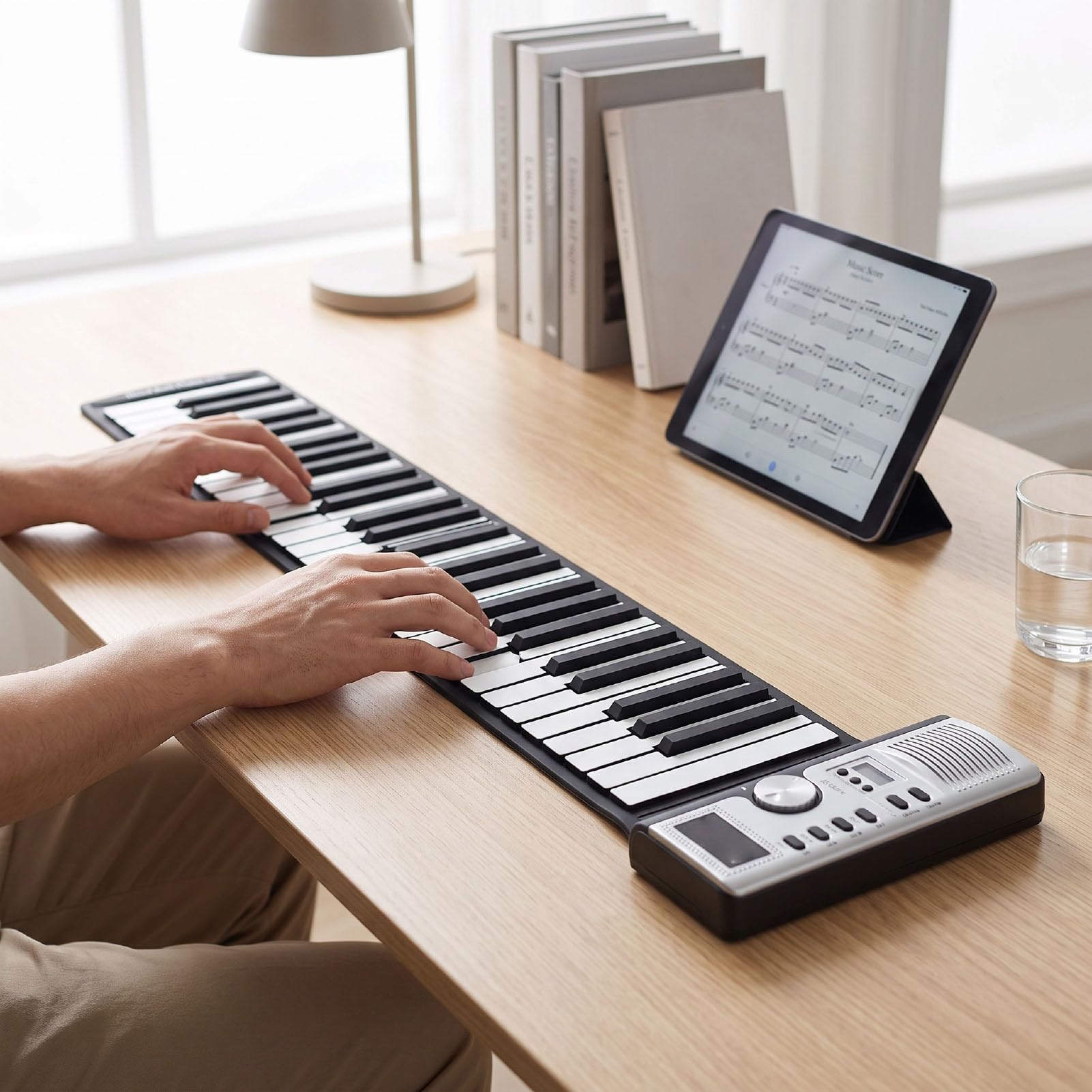 Bewinner Pianoforte Roll Up a 61 Tasti per Principianti con modalità di Insegnamento MIDI