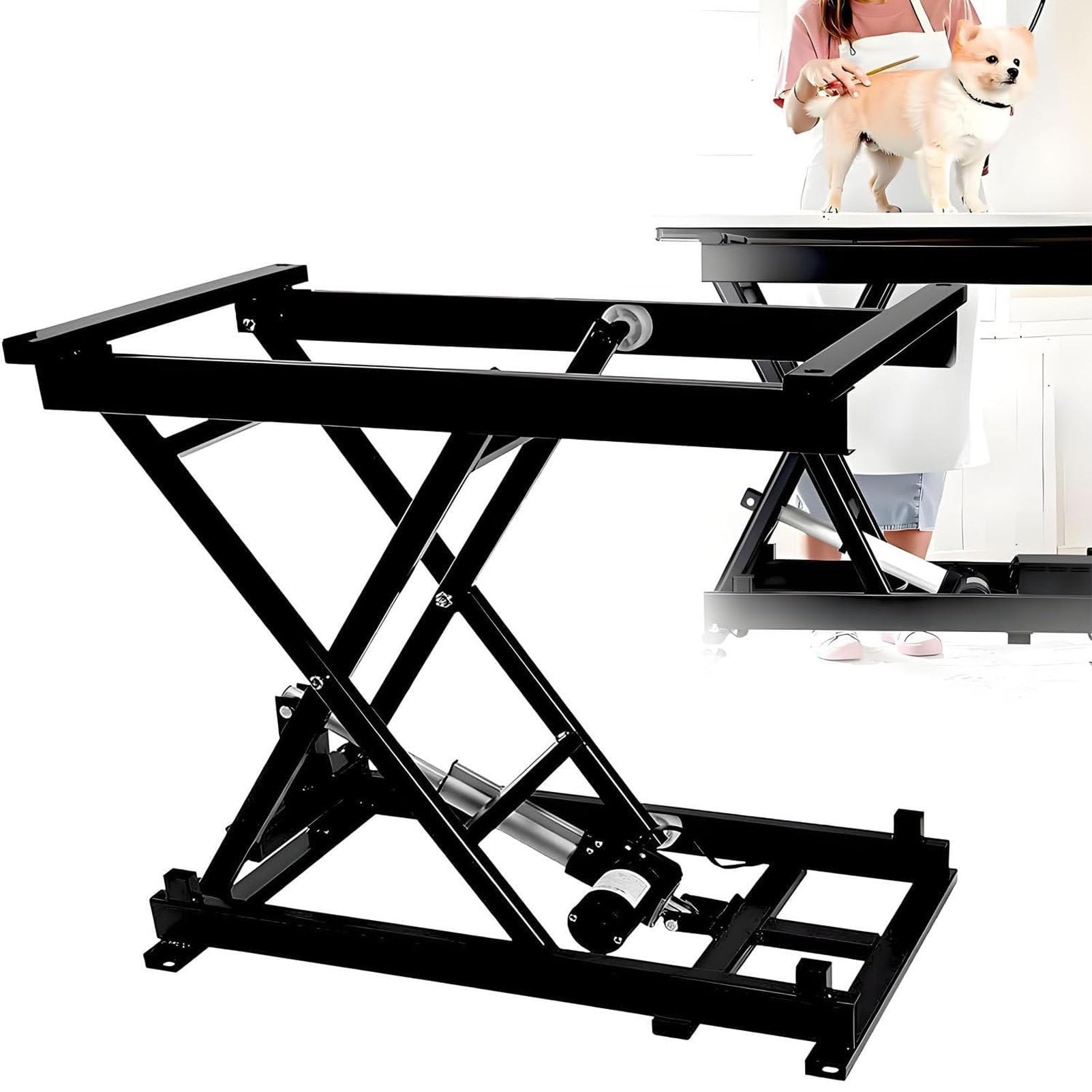 Plate-forme élévatrice électrique à ciseaux – Table basse de salle à manger électrique réglable en hauteur, super silencieuse pour la manipulation du matériau et le transport