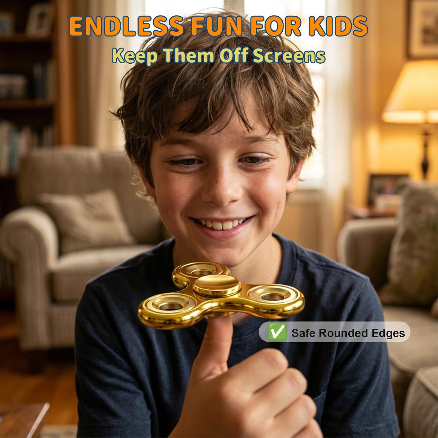 Fidget Toys Adults,Electroplated Metal Fidget Spinner Stress Reducer,High Speed 3-5 Min Quite Spins,Fidgets for Adults & Teens & Kids Age 6+(Golden) image 4