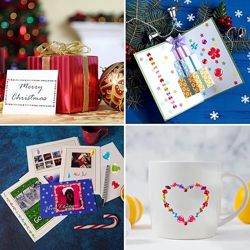 Miniatura 5 de LOMIMOS 2337 calcomanías de gemas, diamantes de imitación acrílicos autoadhesivos, de formas variadas, calcomanías decorativas para manualidades,