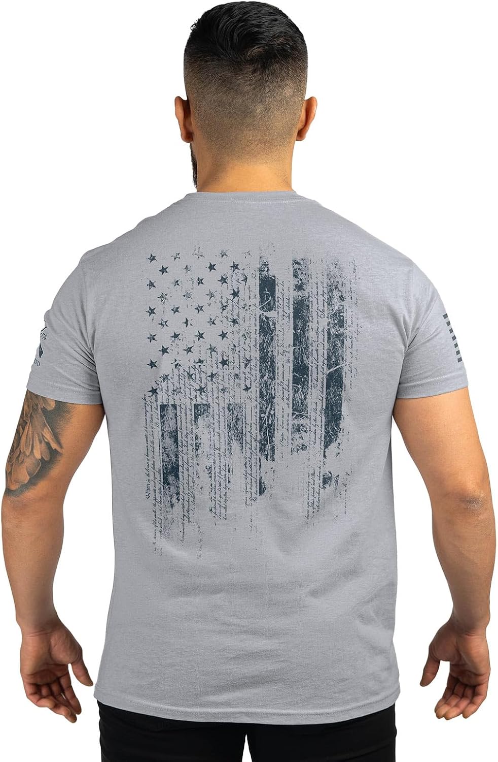 Grunt Style American 1776 Flag - Patriotic Graphic Tee, Men's Short Sleeve T-Shirt